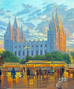 Aesthetic Mormon Temple paint by number