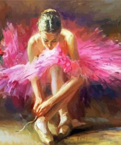 Aesthetic Pink Ballerina Paint by number