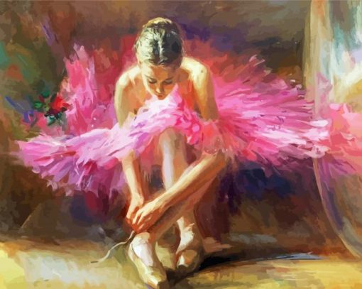 Aesthetic Pink Ballerina Paint by number