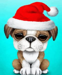 Aesthetic Santa Puppy paint by number