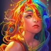 Aesthetic Colourful Hair Art paint by number