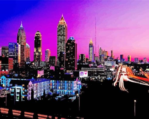 Amazing Night City Lights paint by number