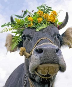 Animals With Flower Crown paint by number