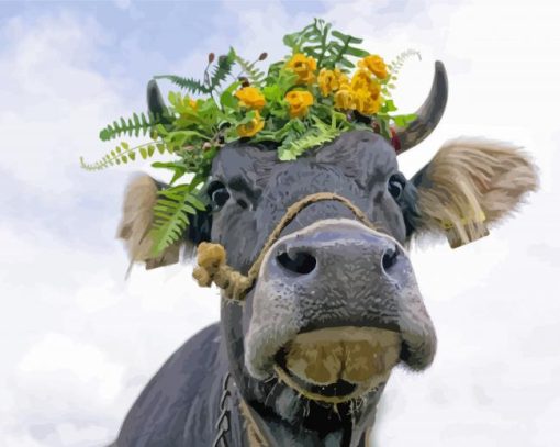 Animals With Flower Crown paint by number