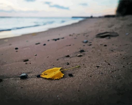 Autumn Leaf Beach paint by number