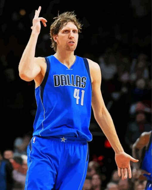 Basketballer Dirk Nowitzki paint by number