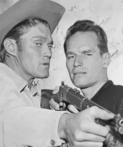 Black And White Actor Chuck Connors paint by number