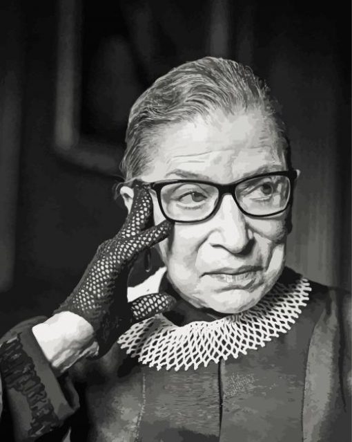 Black And White Judge Ginsburg paint by number