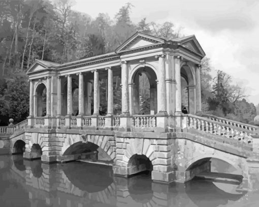 Black And White Palladian Bridge Paint by number