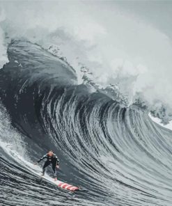 Black And White Surf Waves paint by number