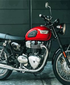 Black Red Triumph Bonneville paint by number