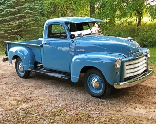 Blue 1953 GMC Ton Truck paint by number