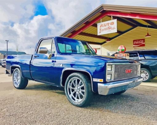 Blue 1984 GMC paint by number