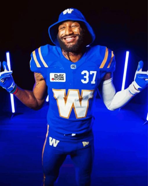 Blue Bombers Player paint by number