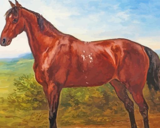 Brown Vintage Horse paint by number