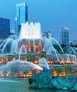 Buckingham Fountain Chicago paint by number