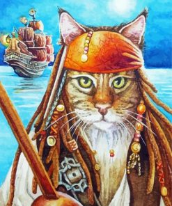 Captain Pirate Cat Paint by number