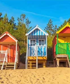 Colorful Beach Huts In Wells Next The Sea paint by number