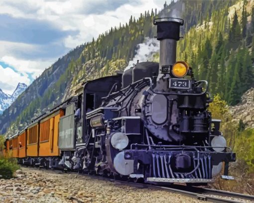 Cool Durango Silverton Train paint by number