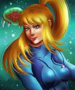 Cute Samus Aran paint by number