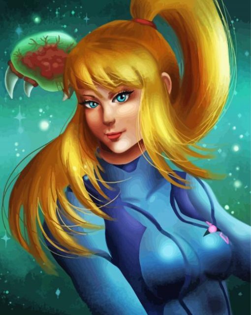 Cute Samus Aran paint by number