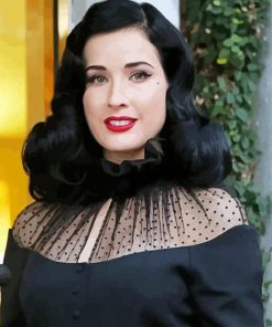 Dita Von Teese In Black paint by number