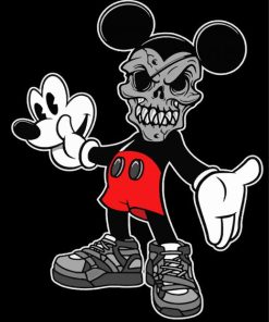 Drippy Mickey Mouse Skull paint by number