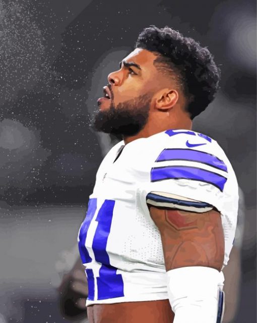 Ezekiel Elliott American Footballer paint by number