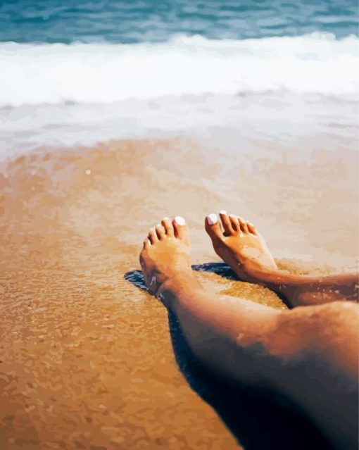 Feet Sink Into Sand paint by number