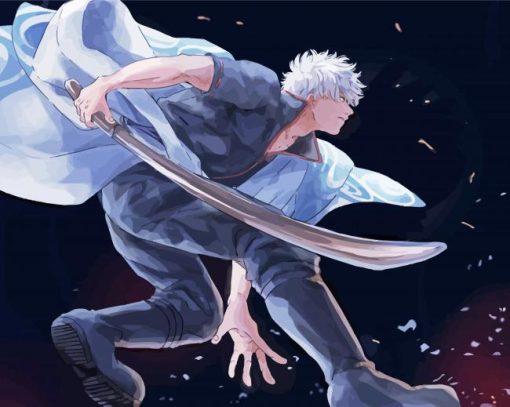 Gintoki Anime Character paint by number