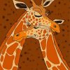 Giraffe Hug paint by number