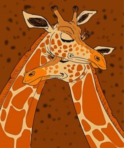 Giraffe Hug paint by number