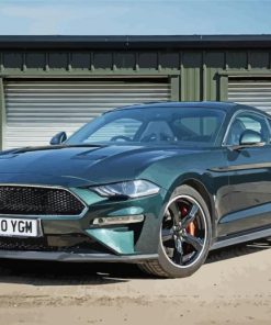 Green Bullitt Mustang paint by number