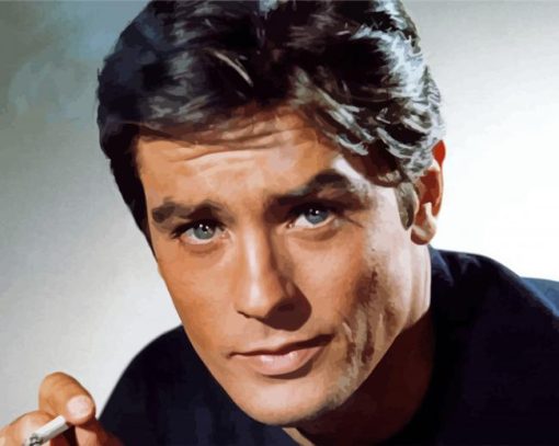 Handsome French Actor Alain Delon paint by number