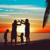 Happy Family Beach Silhouette paint by number