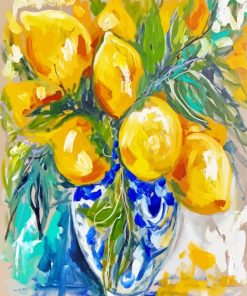 Lemons In Vase Art paint by number