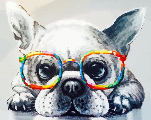 Monochrome Dogs With Glasses paint by number