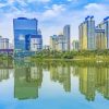 Nanning City Water Reflection Paint by number