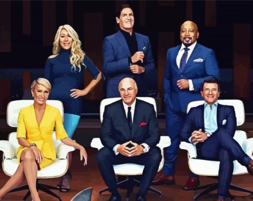 Shark Tank Tv Show Cast paint by number