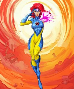 The Superhero Jean Grey paint by number