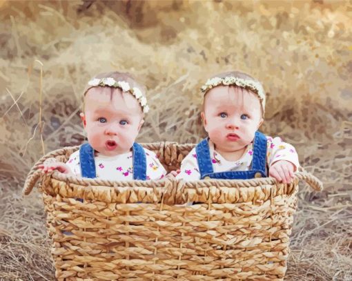 Two Little Baby Girls paint by number