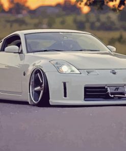 White Nissan 350Z Car paint by number