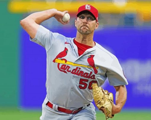 Adam Wainwright Pitcher paint by number