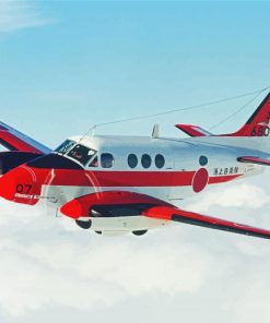 Aesthetic Beechcraft Plane Paint by number