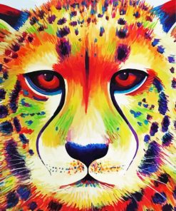 Aesthetic Colorful Cheetah paint by number