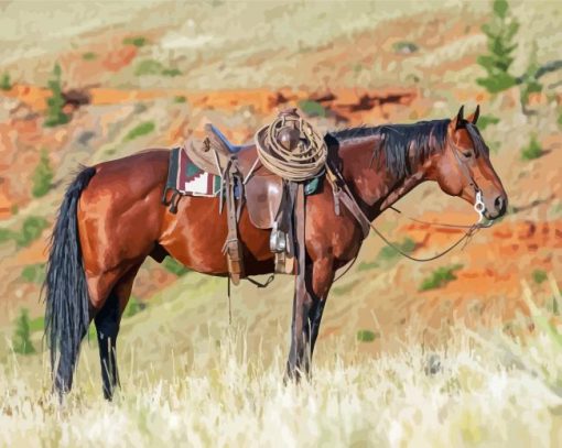 Aesthetic Ranch Horse paint by number