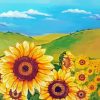 Aesthetic Sunflower Landscape paint by number