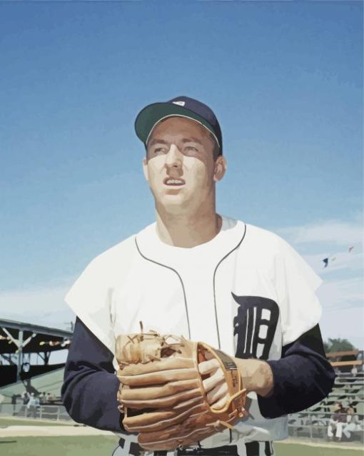 Al Kaline Baseball Right Fielder paint by number