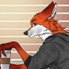 Anime Fox With Coffee paint by number