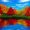 Autumn Lake Art paint by number